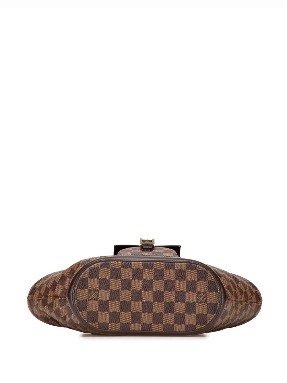 Pre-owned Louis Vuitton 2005 Damier Ebene Manosque Pm Shoulder Bag In Brown
