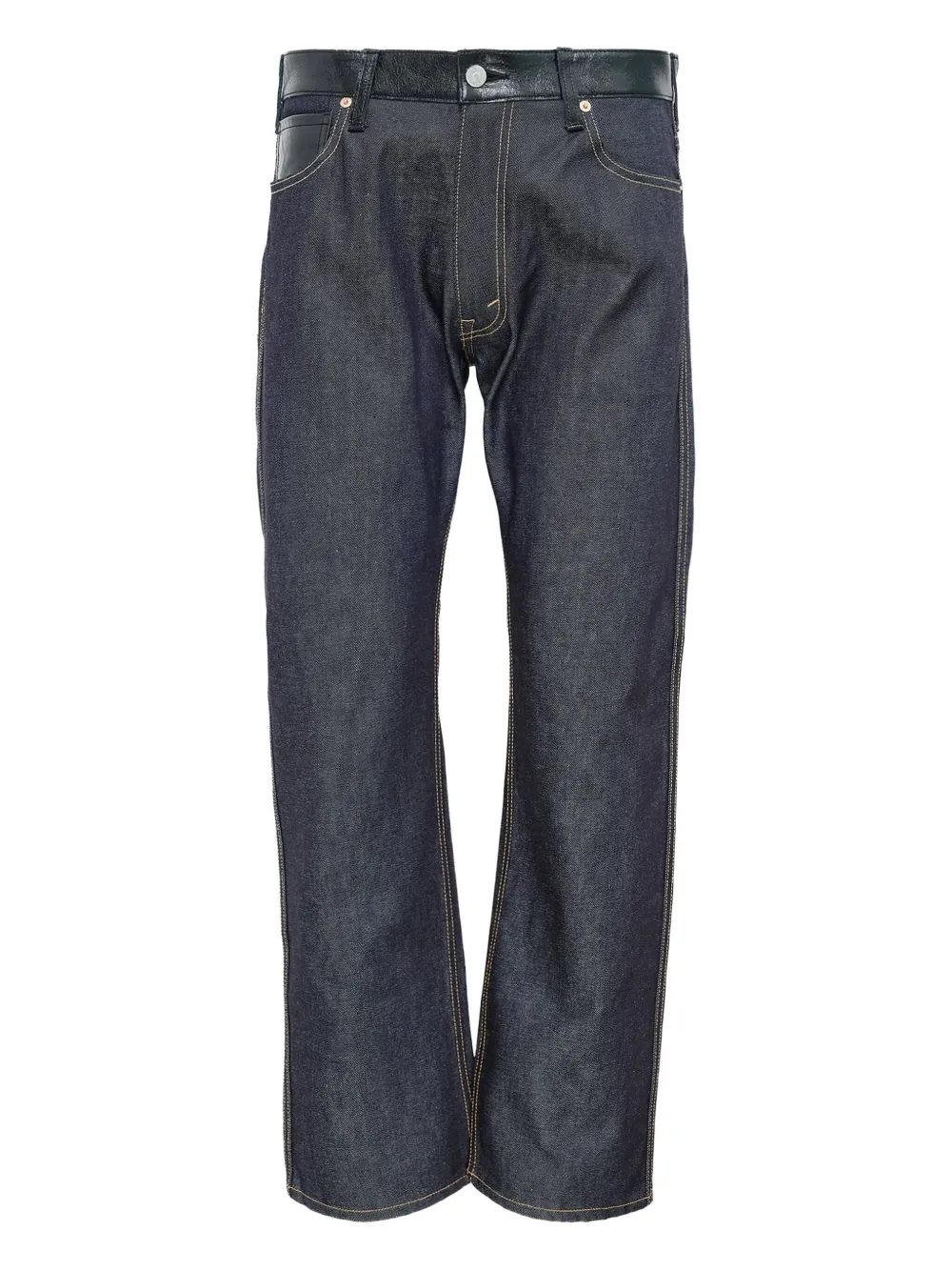 Junya Watanabe X Levi's Leather-patch Jeans In Blue