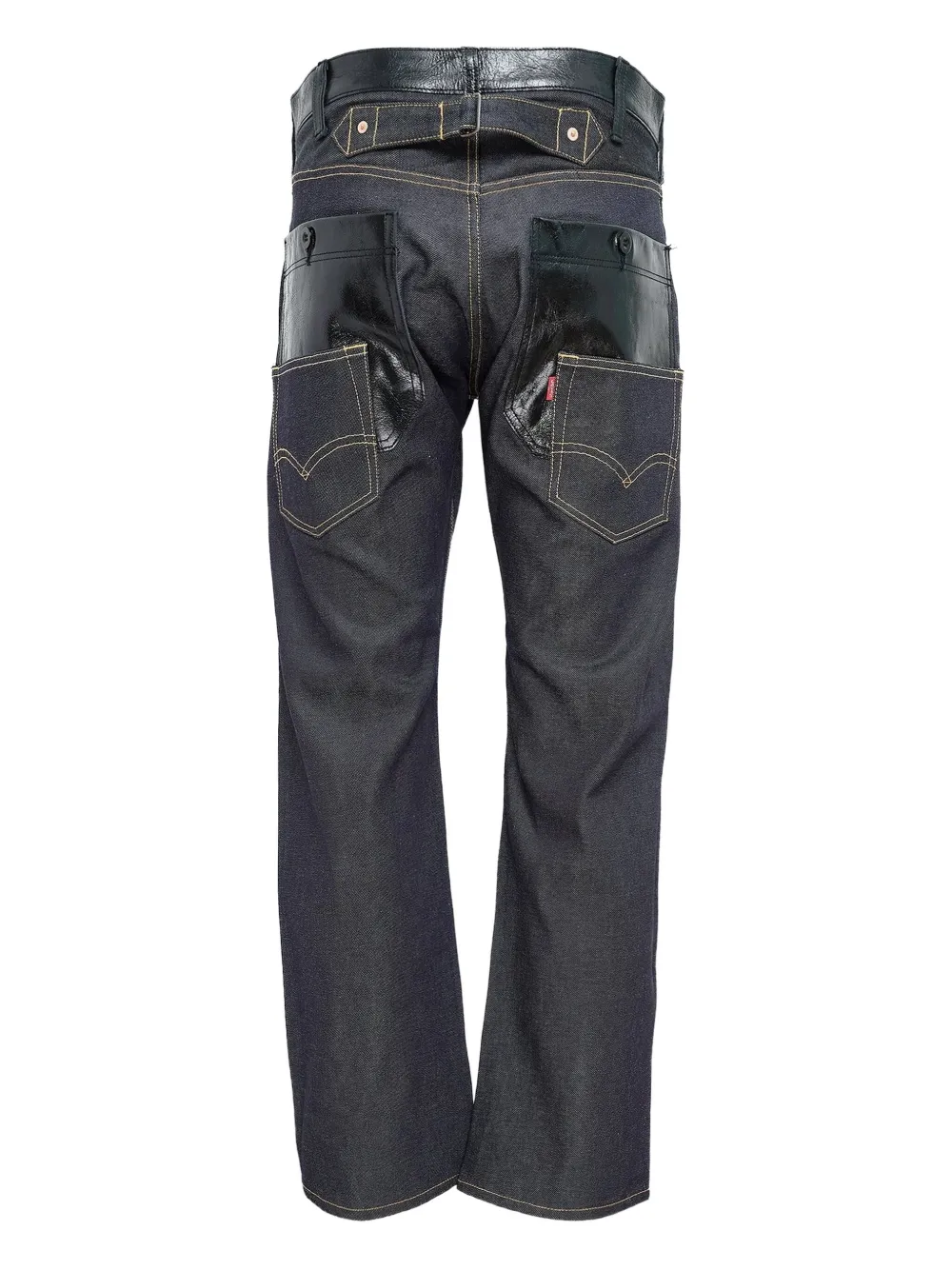 Junya Watanabe MAN x Levi's jeans met leren patch - Zwart