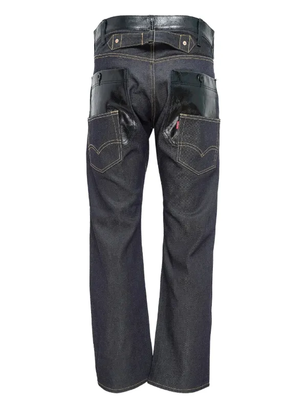 Junya Watanabe MAN x Levi's leather-patch Jeans | Black