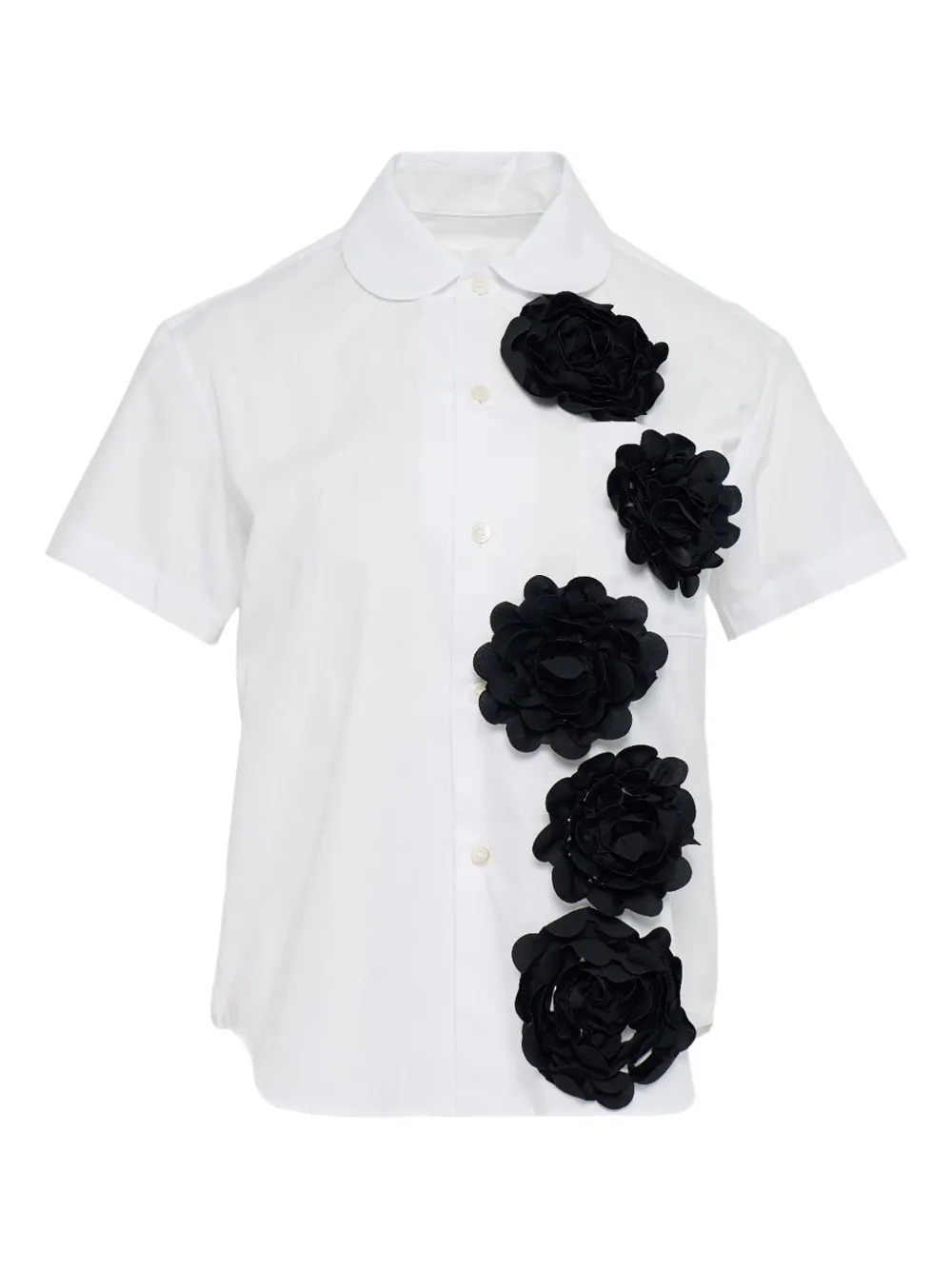 Comme Des Garçons Tao Peter Pan-collar Flower-embellished Shirt In Multi