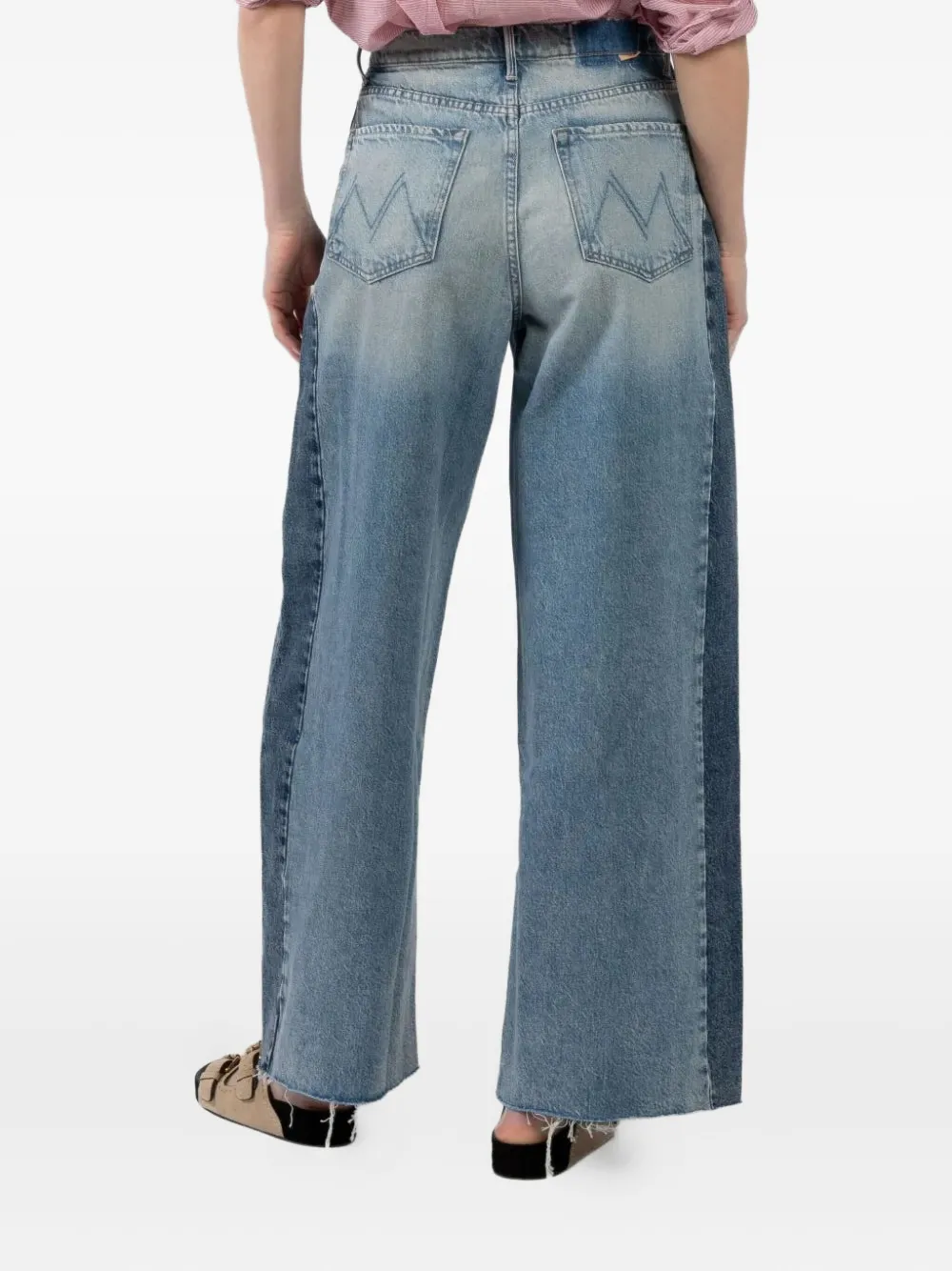 MOTHER The Pipe Dream Button Sneak Fray jeans Blauw