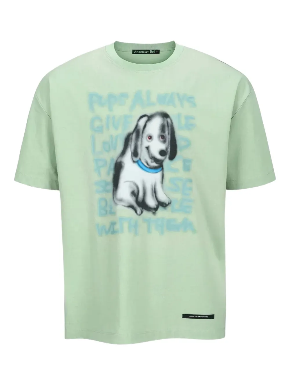Andersson Bell Puppy-print T-shirt In Green