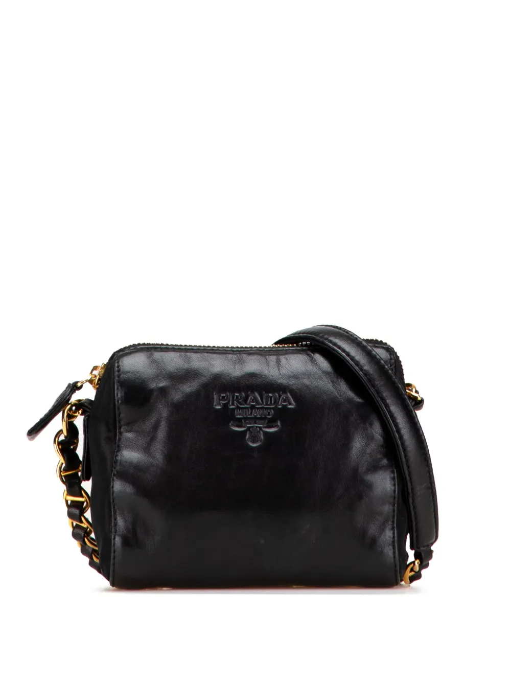 Prada Pre-Owned 2000-2013 Tessuto Trimmed Nappa Chain crossbody bag | Black | Image 1