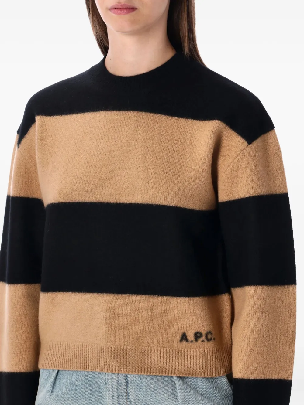 Apc Penny Stripe Knit Sweater In Neutral