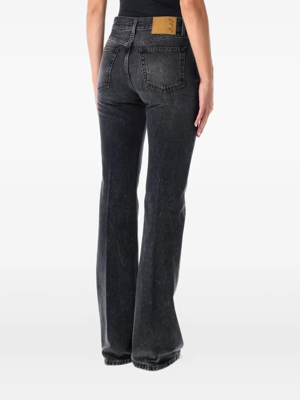 Haikure Denim Trousers With Belt Loops In Black