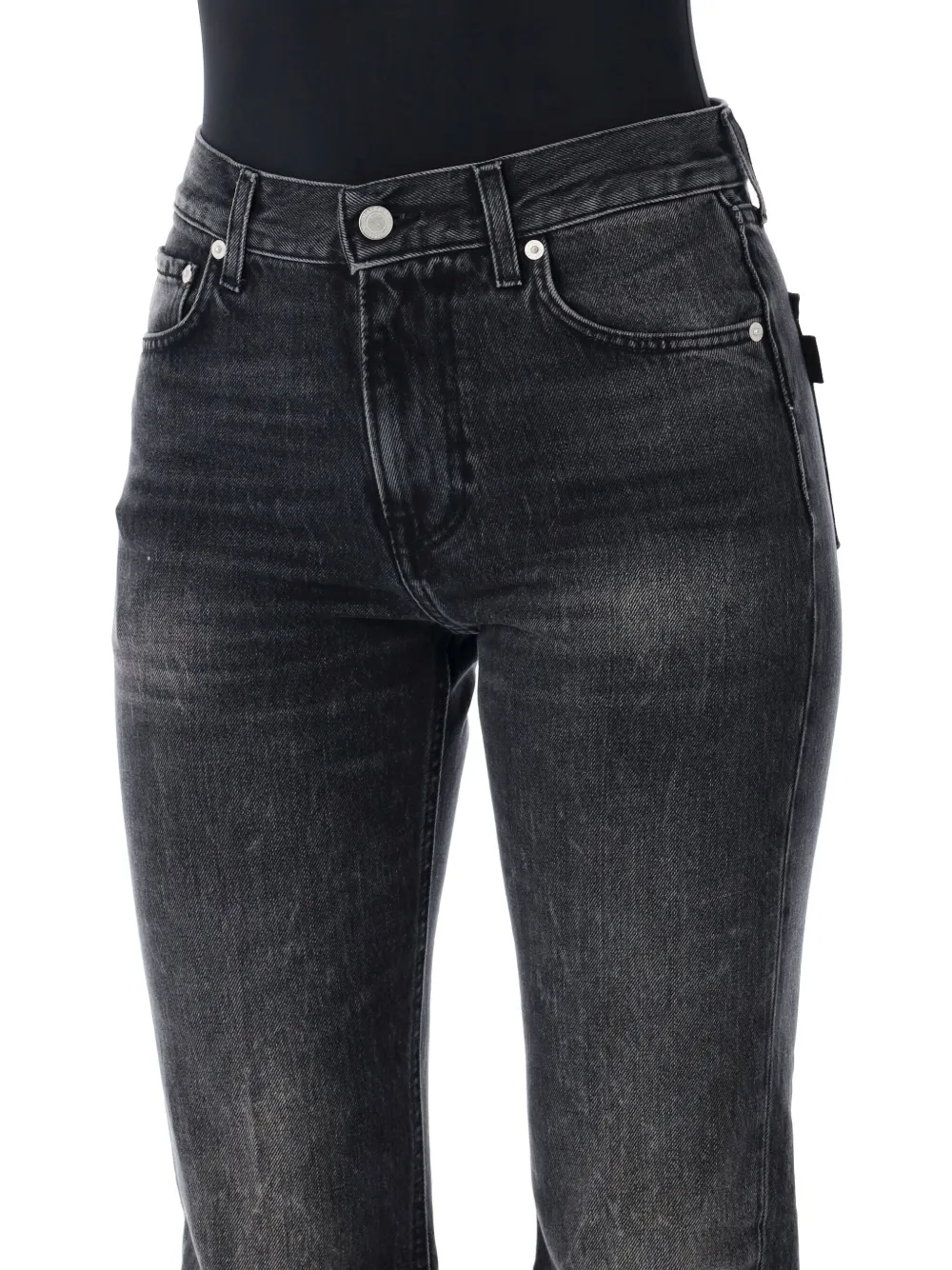 Haikure Denim Trousers With Belt Loops In Black