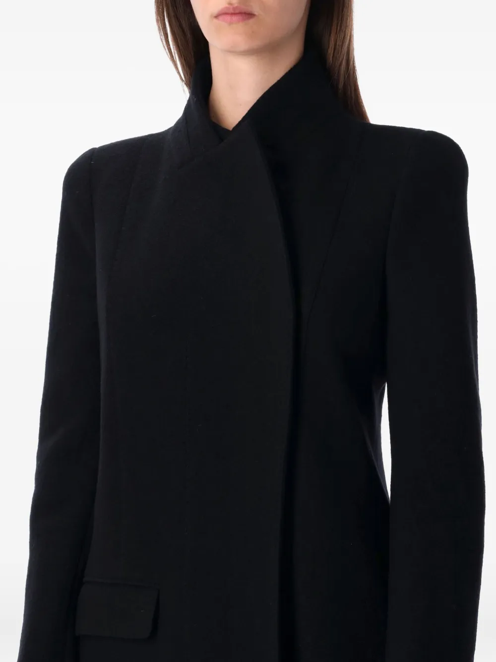 Tom Ford Concealed-fastening Virgin-wool Coat In Black