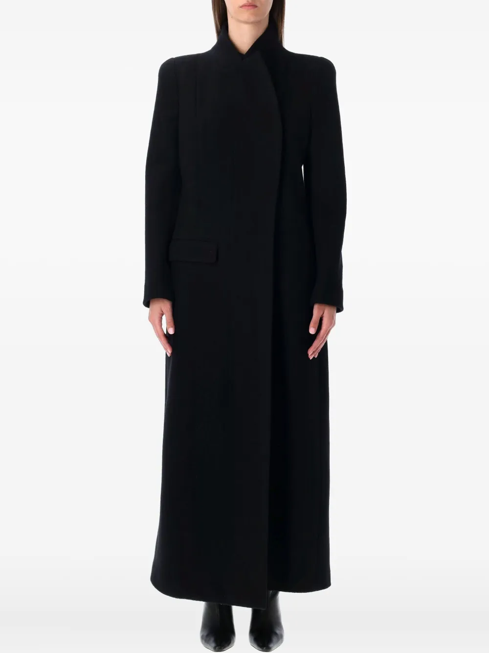Tom Ford Concealed-fastening Virgin-wool Coat In Black