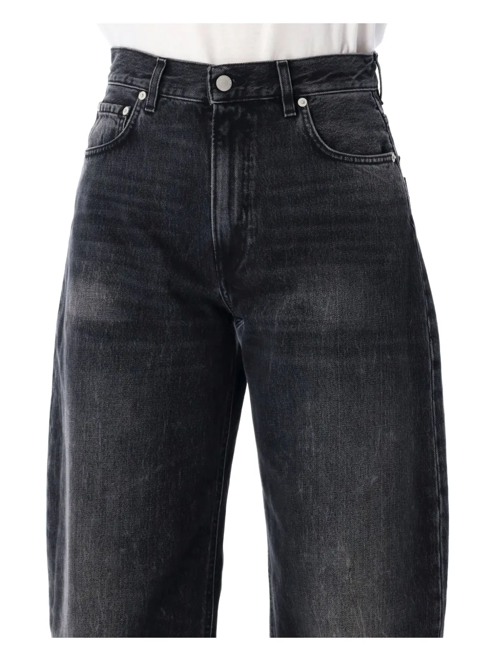 Haikure Tapered Balloon Jeans Contrast Stitching In Black