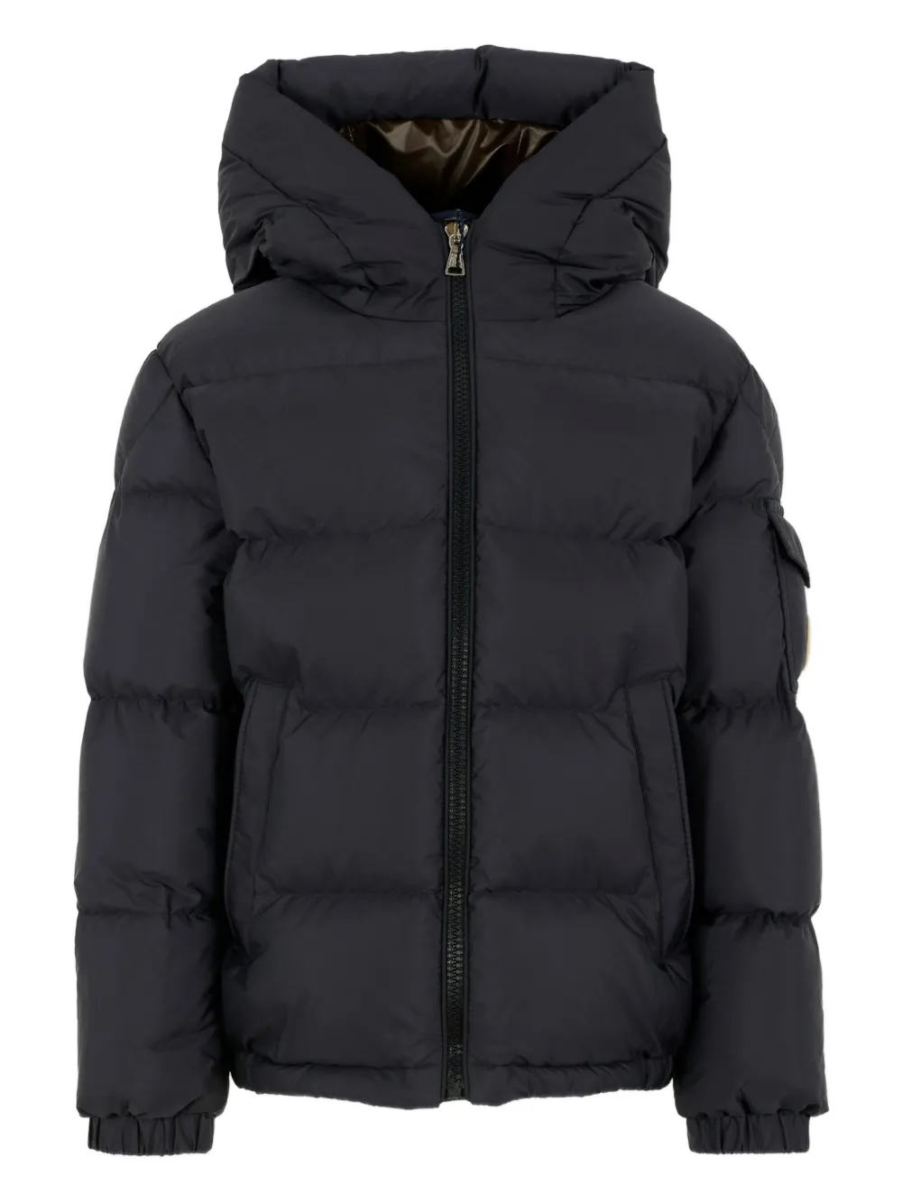 Moncler Enfant hooded quilted jacket - ブルー Moncler Enfant hooded quilted jacket - ブルー
