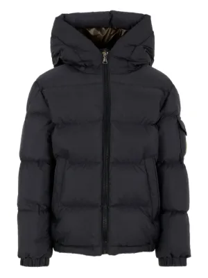 Moncler Enfant フーデッド パデッドジャケット | ブルー | FARFETCH JP