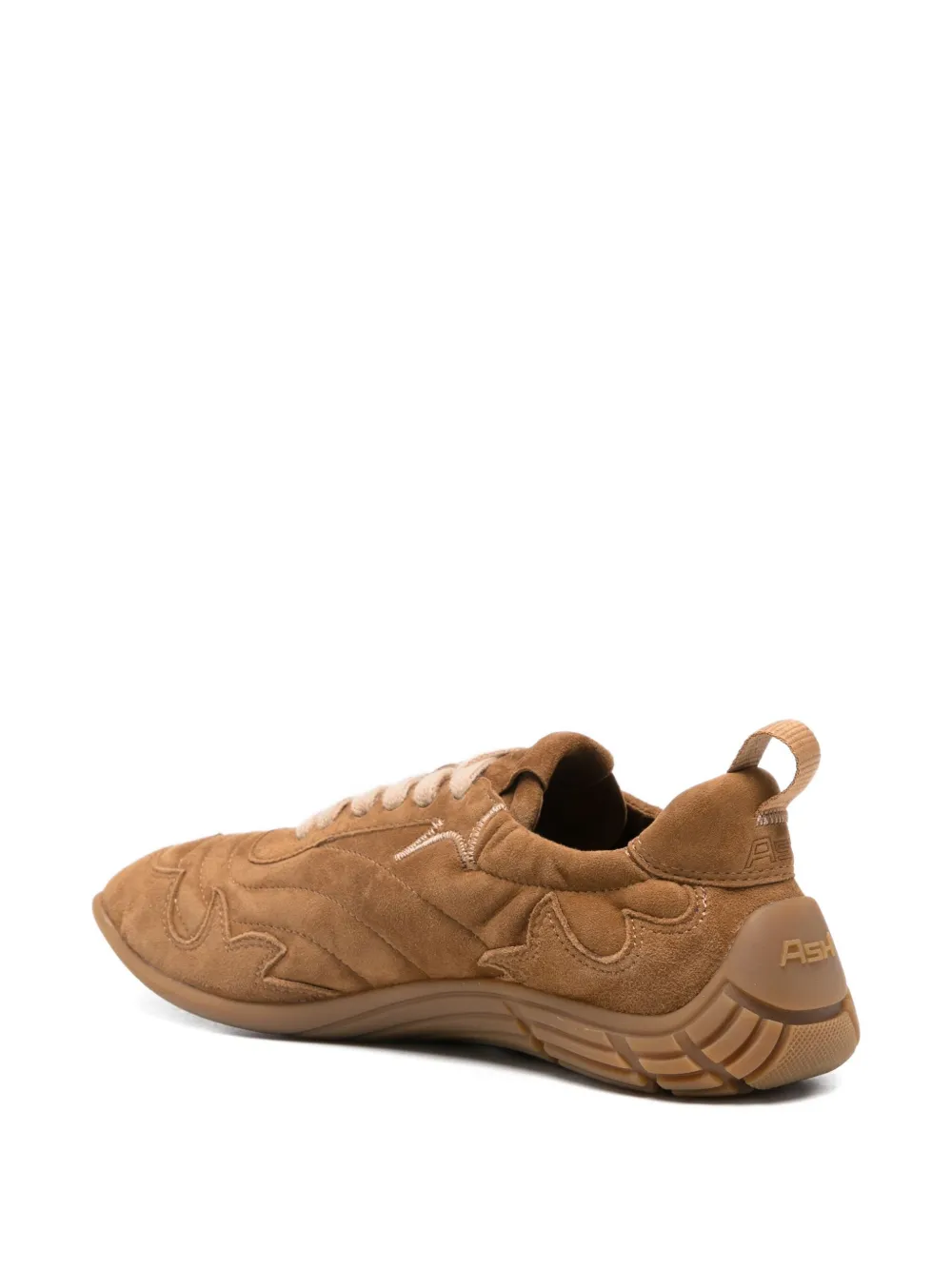 Ash Suede Low Top Sneakers With Round Toe In Brown