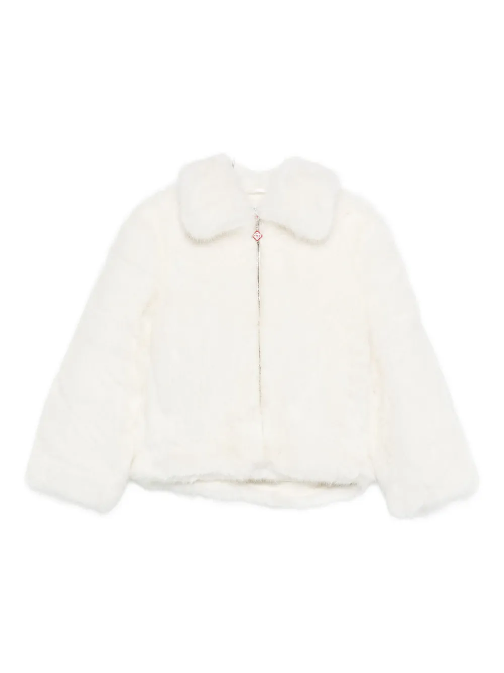 Casablanca Faux-fur Zip-front Jacket In White