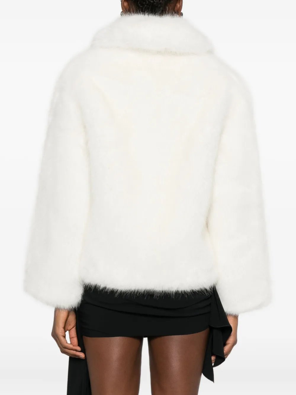 Casablanca Faux-fur Zip-front Jacket In White