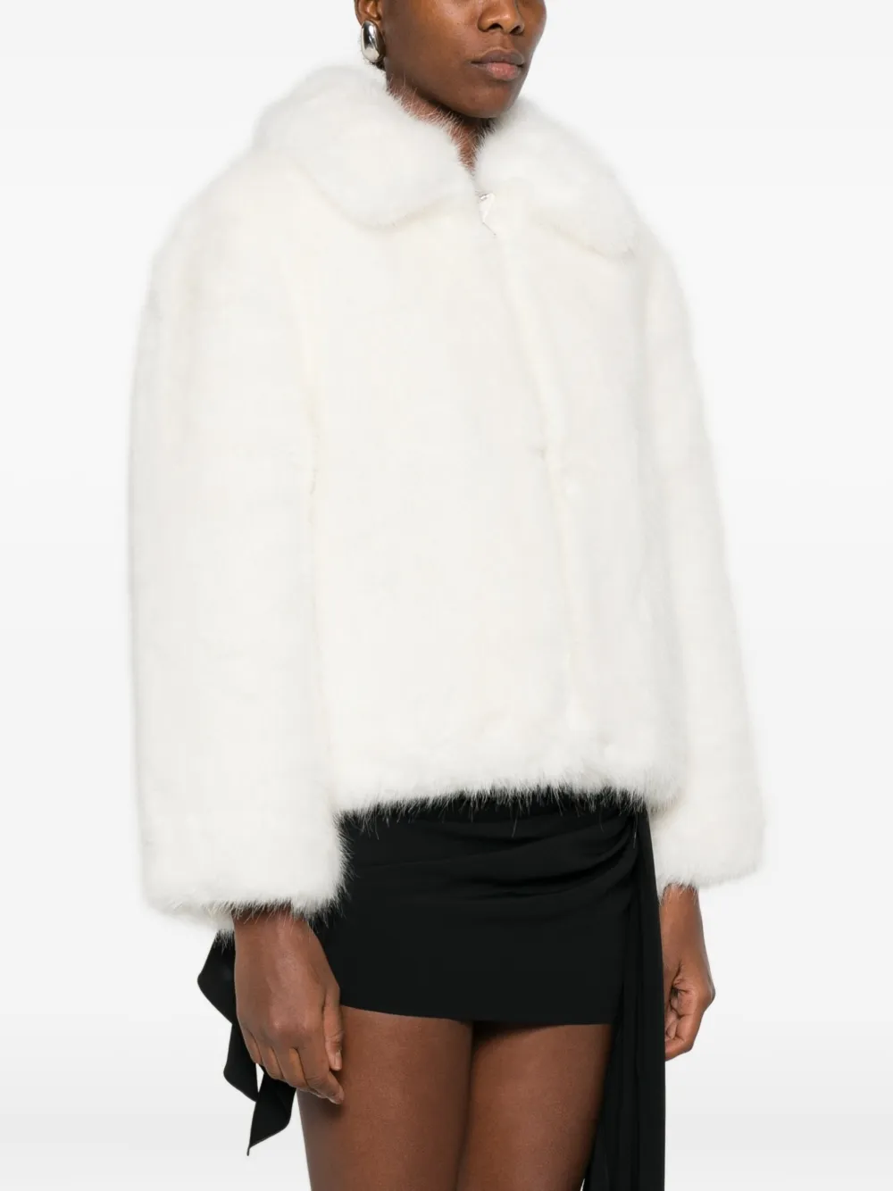 Casablanca Faux-fur Zip-front Jacket In White