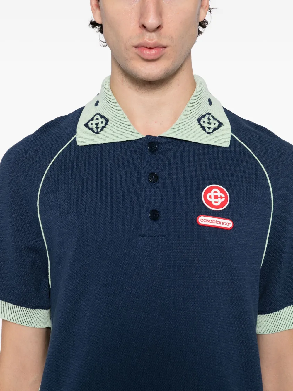Casablanca Piqué poloshirt Blauw
