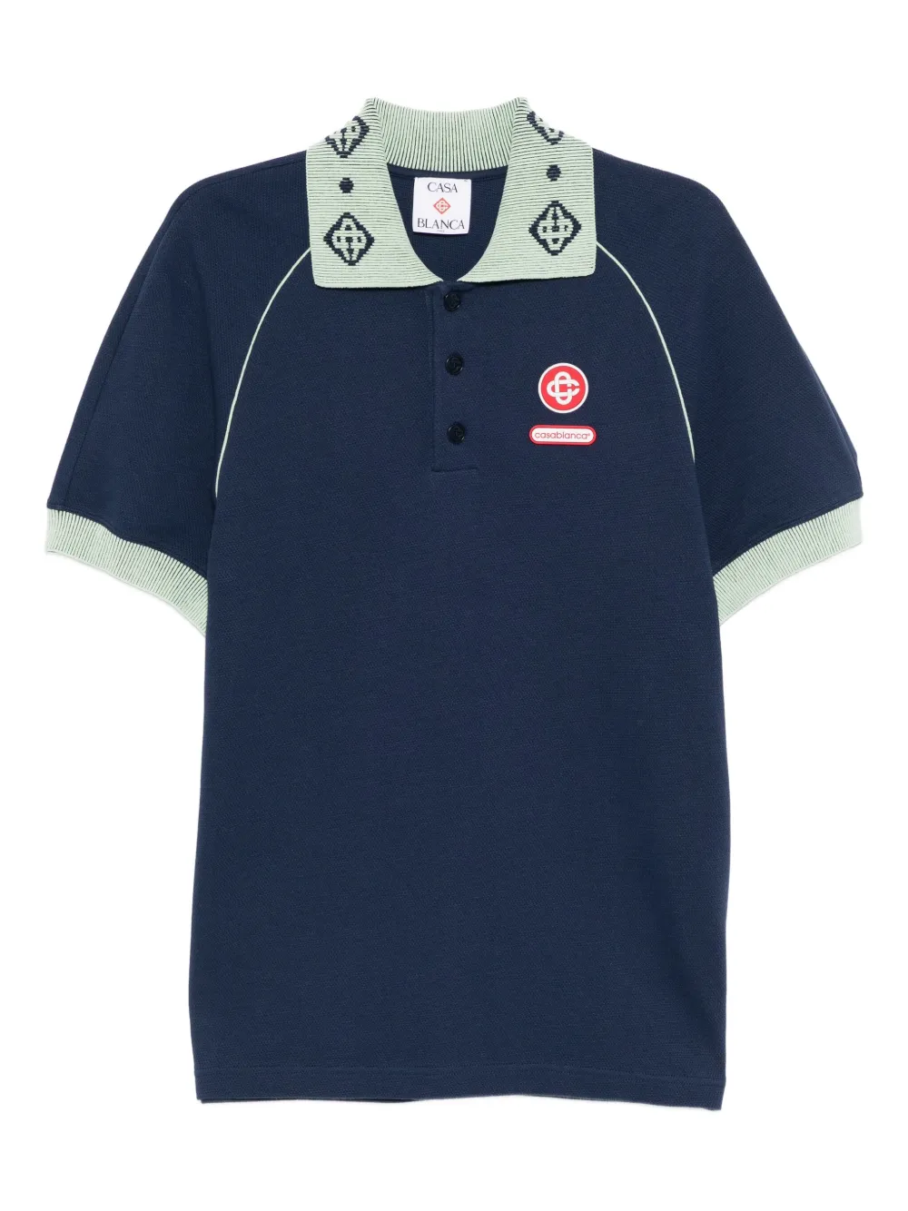 Casablanca pique polo shirt | Blue | Image 1