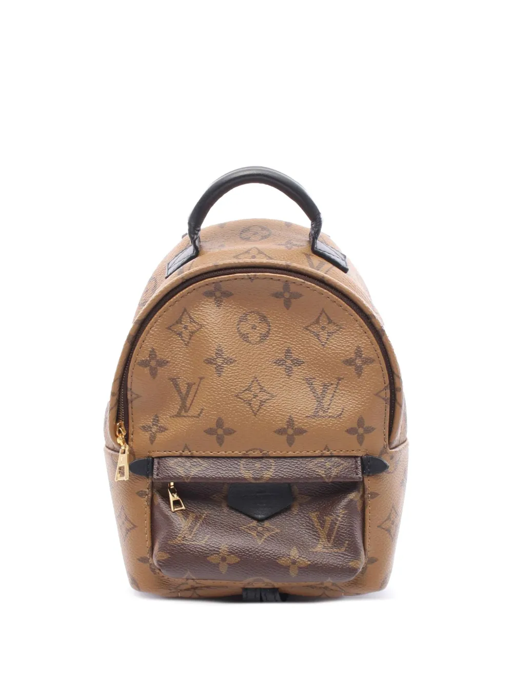 Pre-owned Louis Vuitton 2017 Monogram Reverse Mini Palm Springs Backpack In Brown
