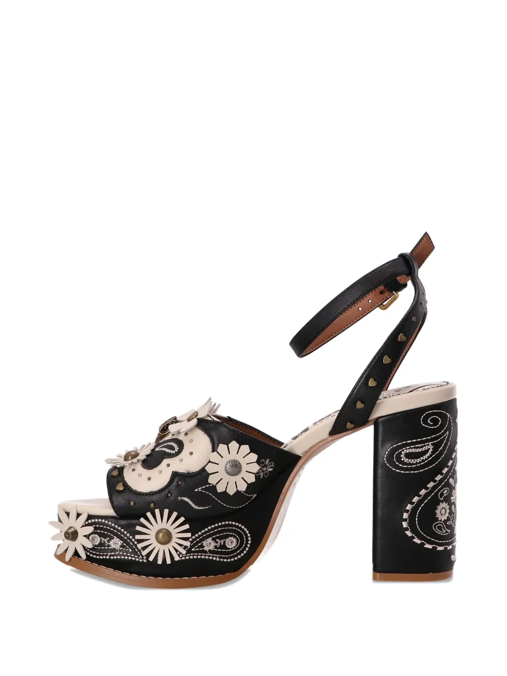 Kurt Geiger London 110 mm Flower Western sandalen met plateauzool Zwart