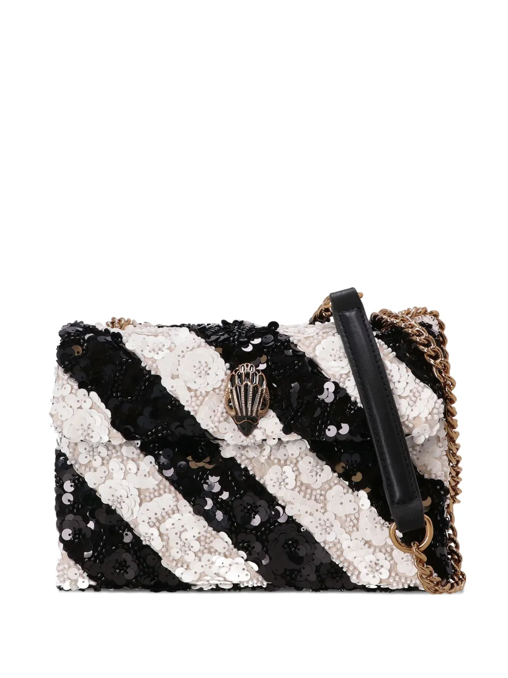 Kurt Geiger London sequin striped satchel | Black | Image 1
