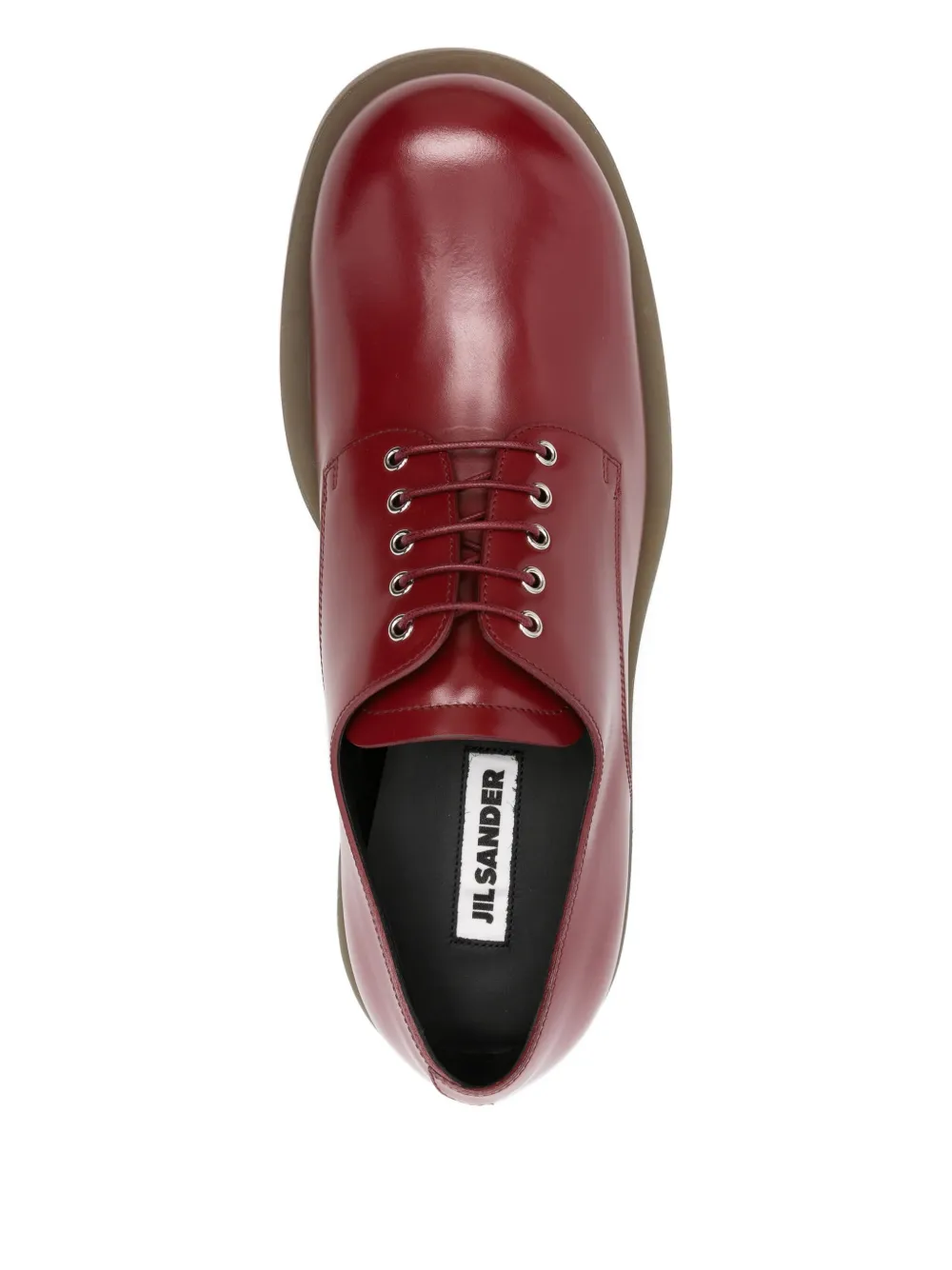 Jil Sander Leren derby schoenen Rood