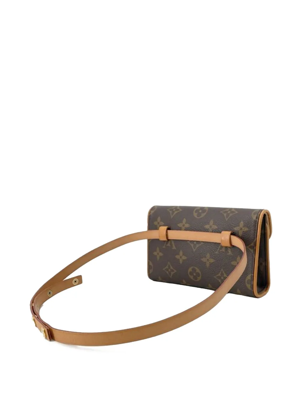 Pre-owned Louis Vuitton 2000 Monogram Pochette Florentine Belt Bag In Brown