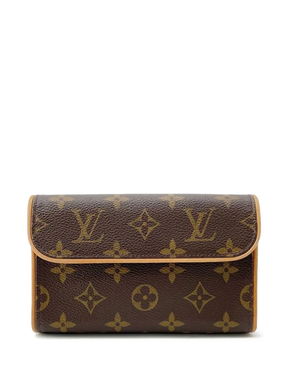 Pre-owned Louis Vuitton 2000 Monogram Pochette Florentine Belt Bag In Brown