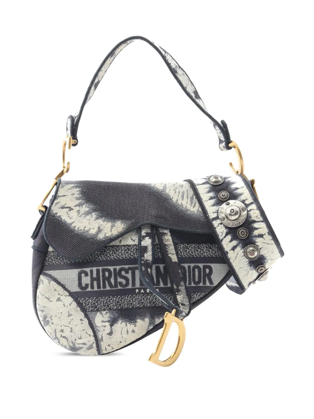 Christian Dior Pre-Owned 2010-2025 キャンバス エンブロイダリー タイダイ サドル ショルダーバッグ - Christian Dior Pre-Owned 2010-2025 キャンバス エンブロイダリー タイダイ サドル ショルダーバッグ -