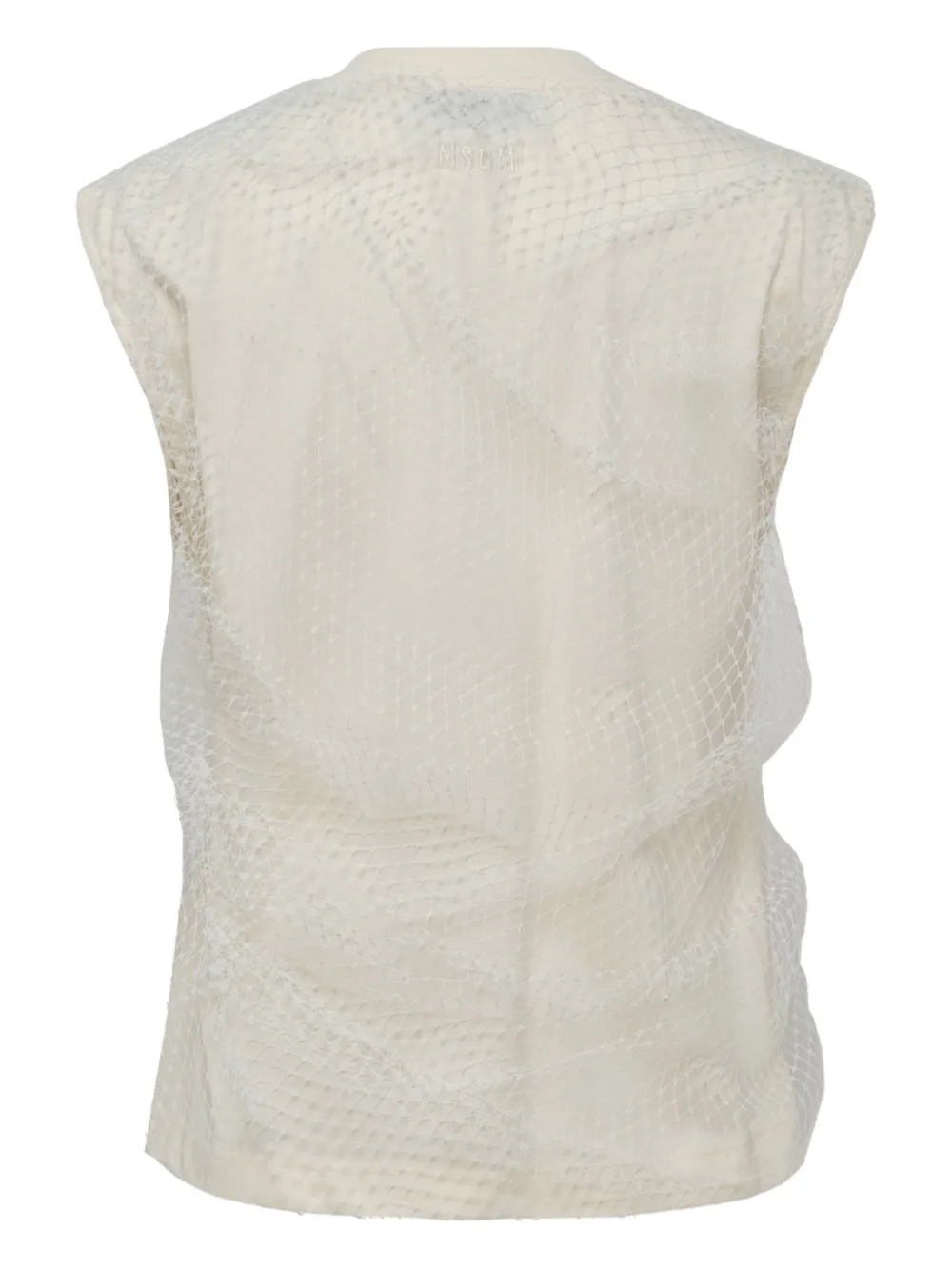 Msgm Mesh Tank Top In Neutral