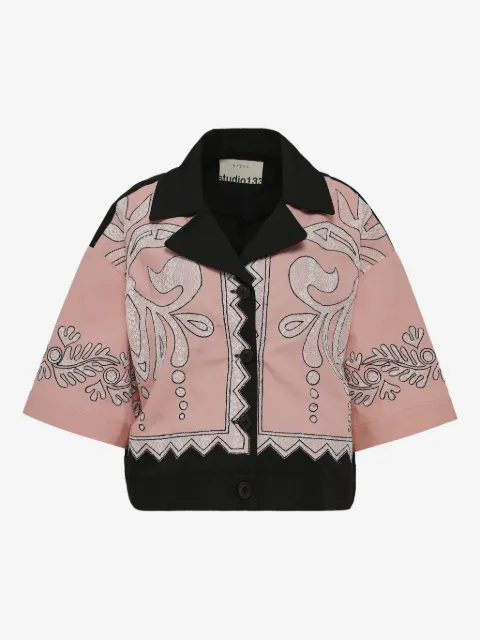 Biyan lace-detail cotton shirt