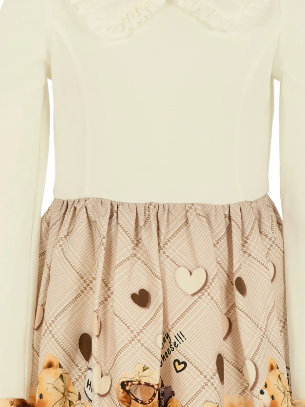 Monnalisa Jurk met teddybeerprint Wit