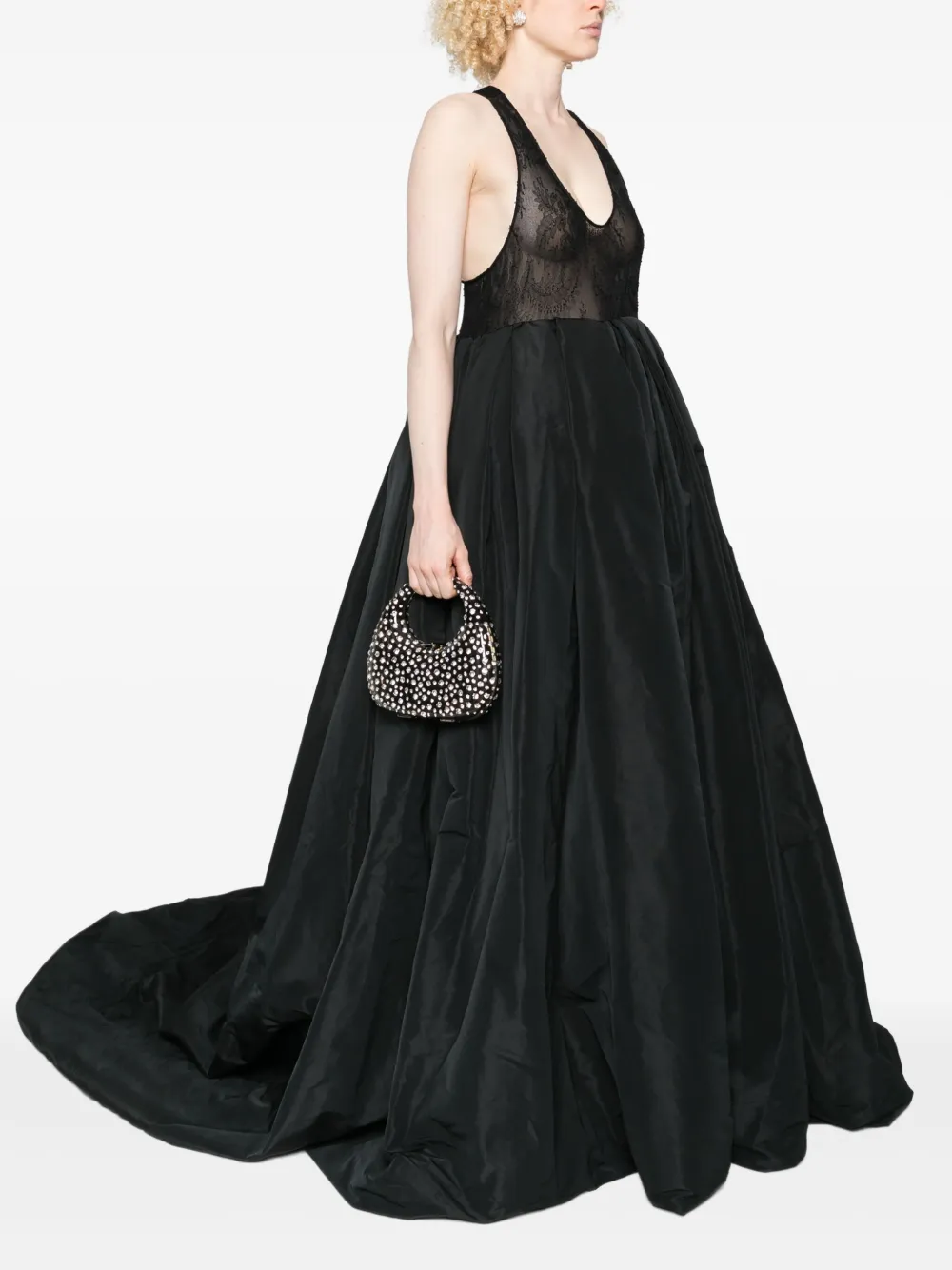 L'Alingi crystal-embellished top-handle clutch bag - Zwart