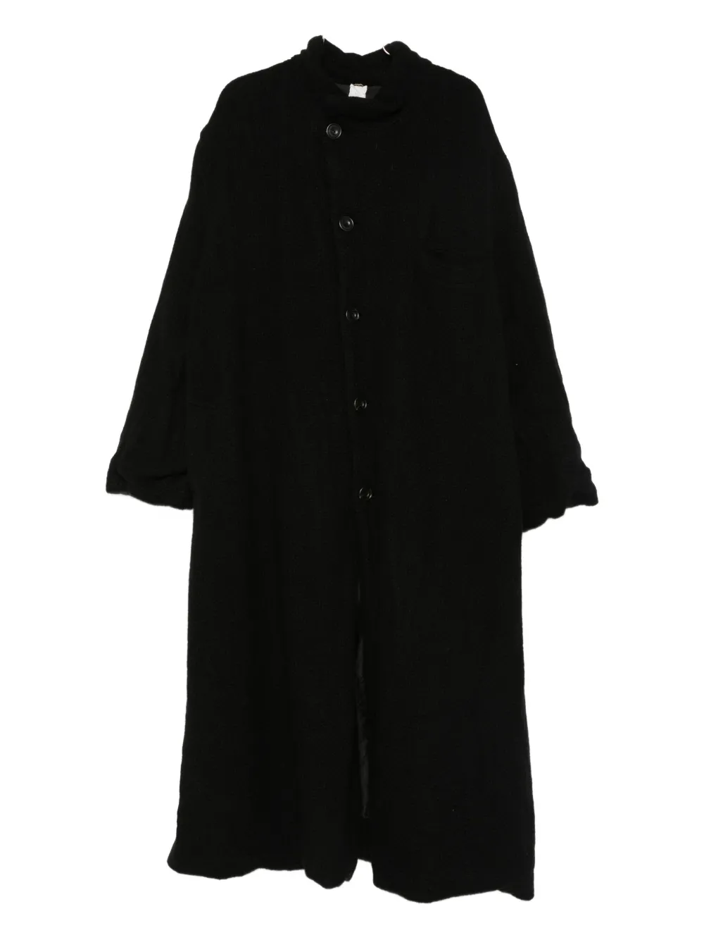 Ricorrrobe Button-front Long-sleeve Coat In Black