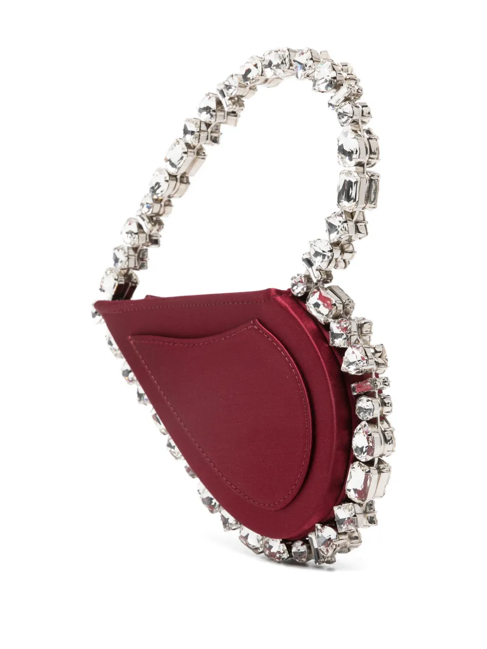 L'alingi Taliya Love Satin Crystal Top Handle Bag In Burgundy