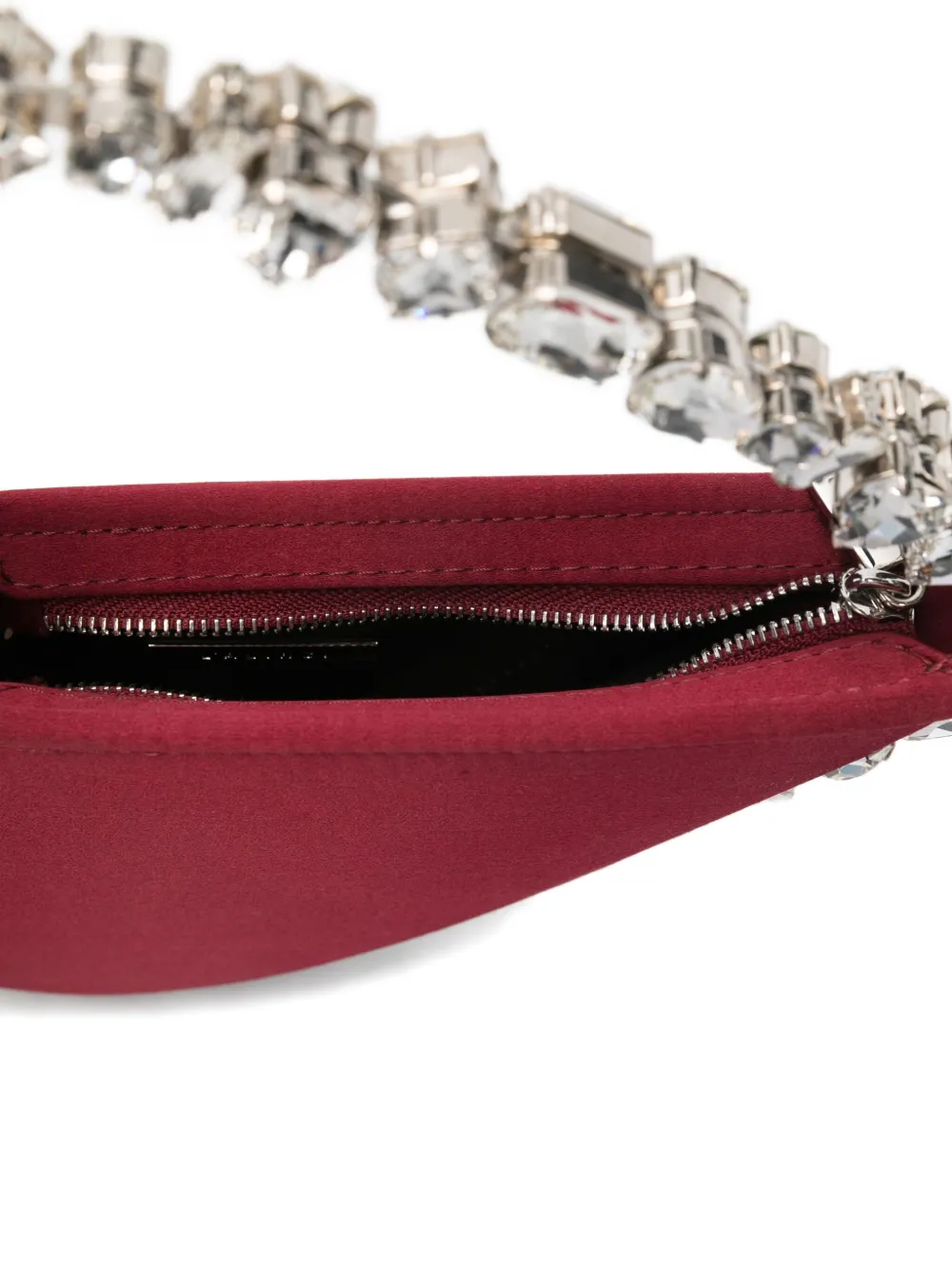 L'alingi Taliya Love Satin Crystal Top Handle Bag In Burgundy