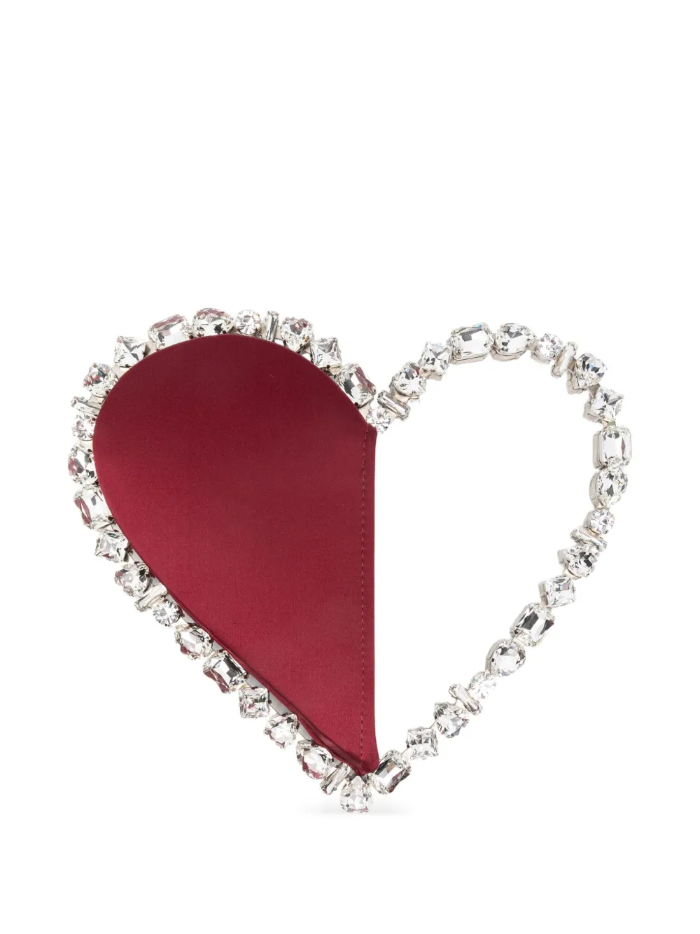 L'alingi Taliya Love Satin Crystal Top Handle Bag In Burgundy