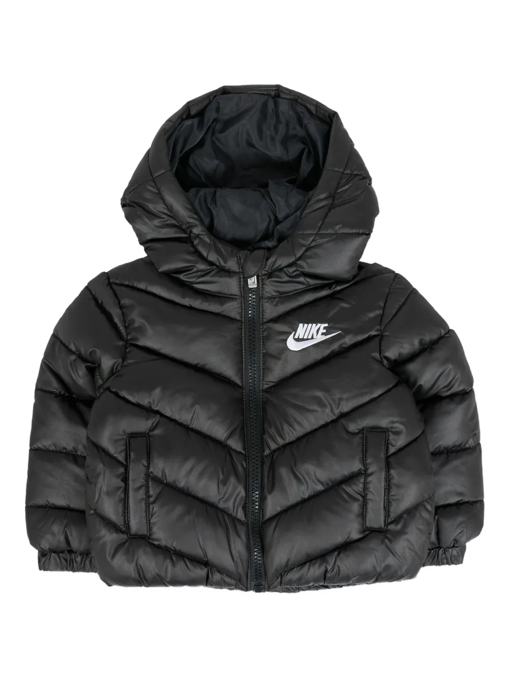 Nike Kids chevron-quilted hooded jacket | Black | Image 1