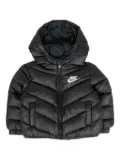 Nike Kids chevron-quilted hooded jacket - Black