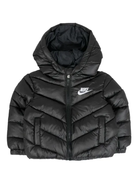 Nike Kids chevron-quilted hooded jacket
