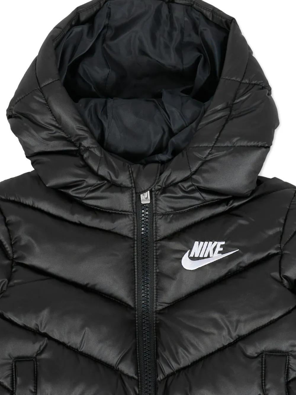 Nike Kids Jack met capuchon en chevron-patroon Zwart