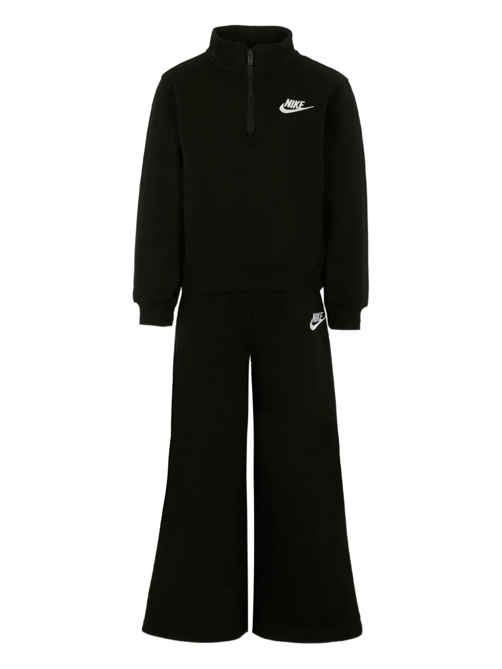 Nike Kids half-zip cotton-blend tracksuit set | Black | Image 1