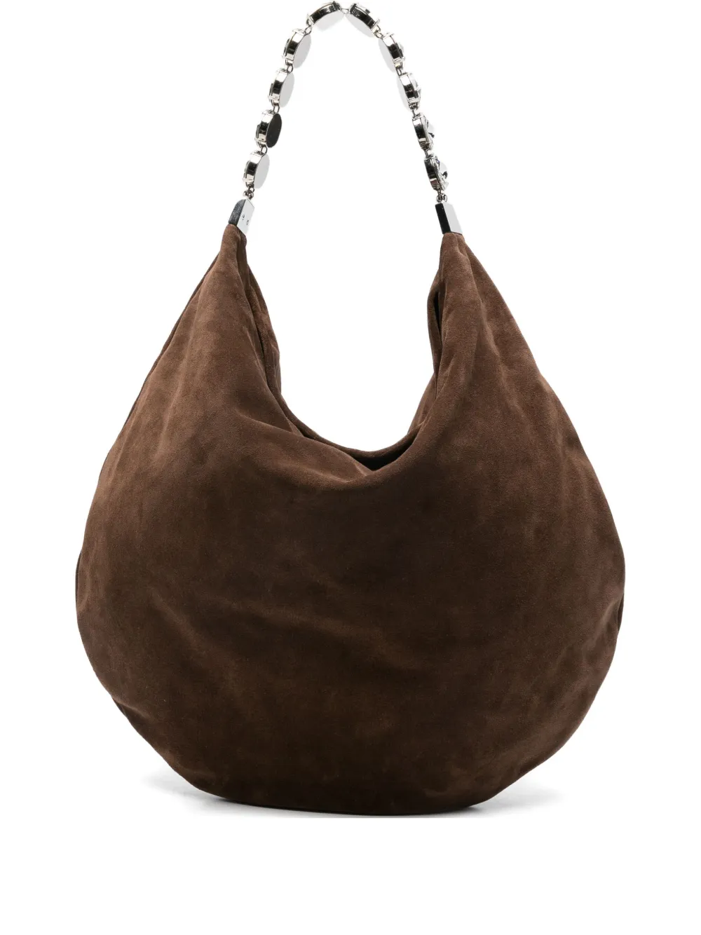 L'alingi Crystal-embellished Suede Shoulder Bag In Brown