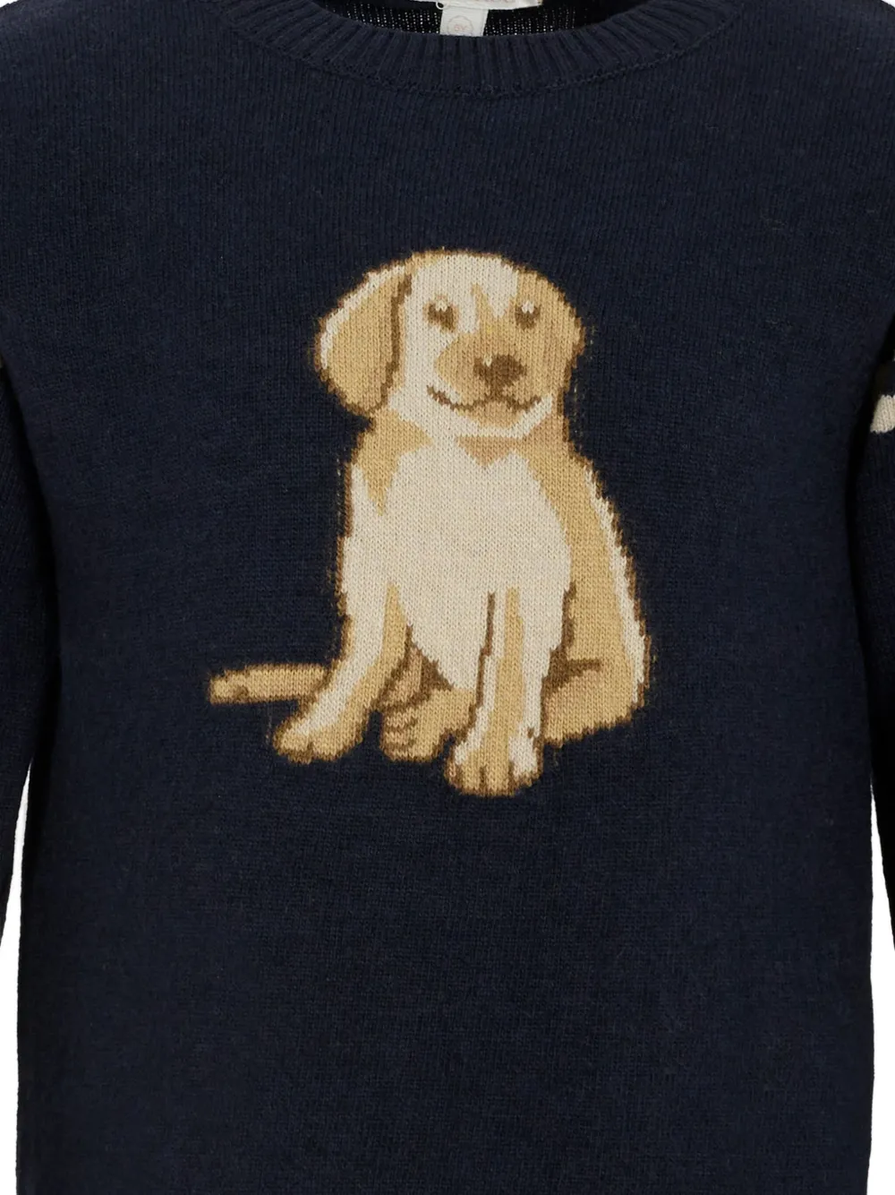 Patachou Gestreepte trui met hondenpatroon Blauw