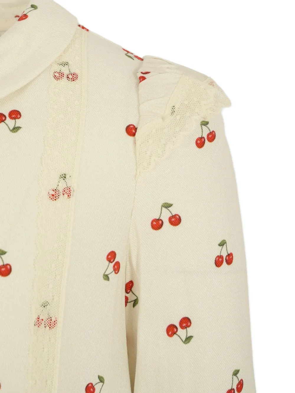 Philosophy Di Lorenzo Serafini Cherry-print Lace-trimmed Dress In Neutral