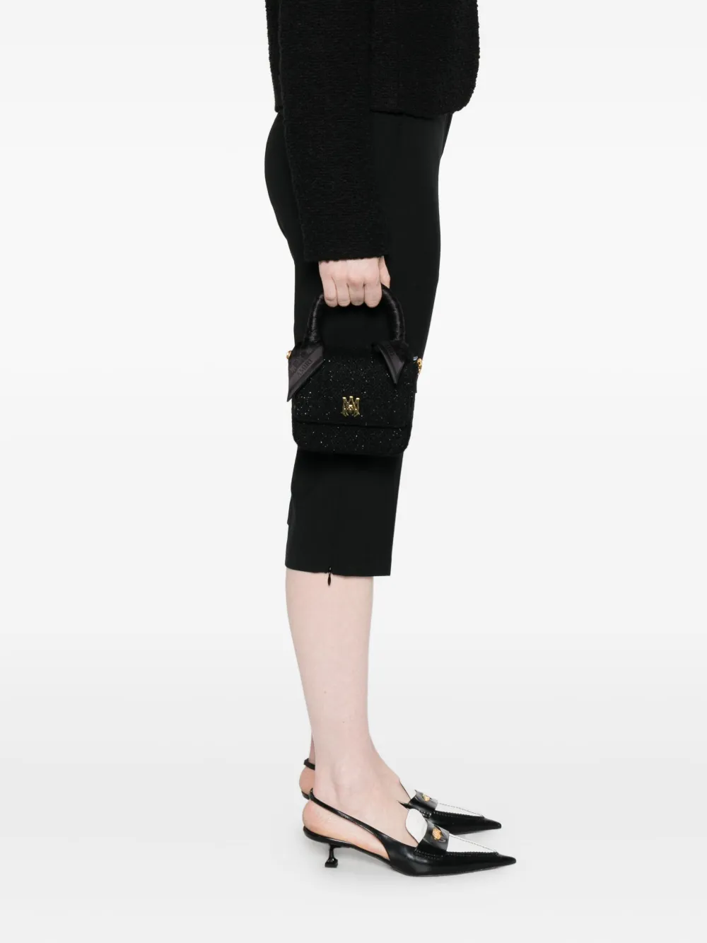 AMIRI Clutch met logoplakkaat en ketting - Zwart