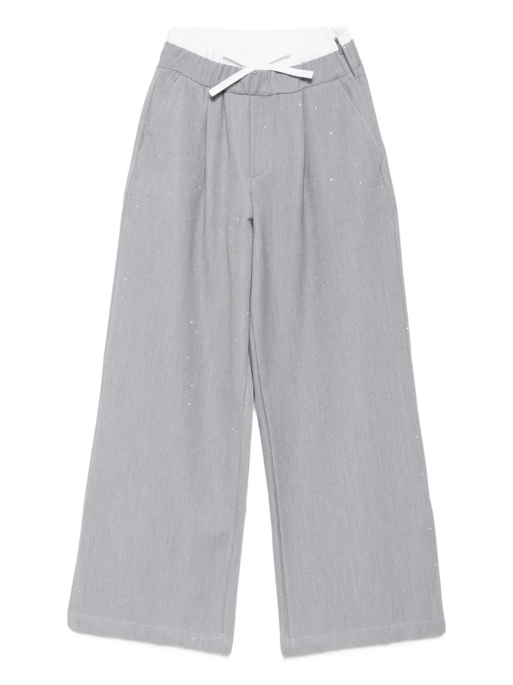 Miss Grant Kids pleated sparkle trousers - グレー Miss Grant Kids pleated sparkle trousers - グレー