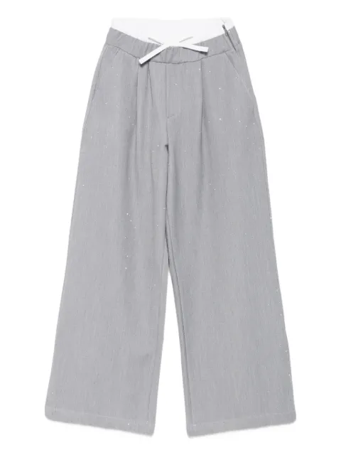 Miss Grant Kids pleated sparkle trousers