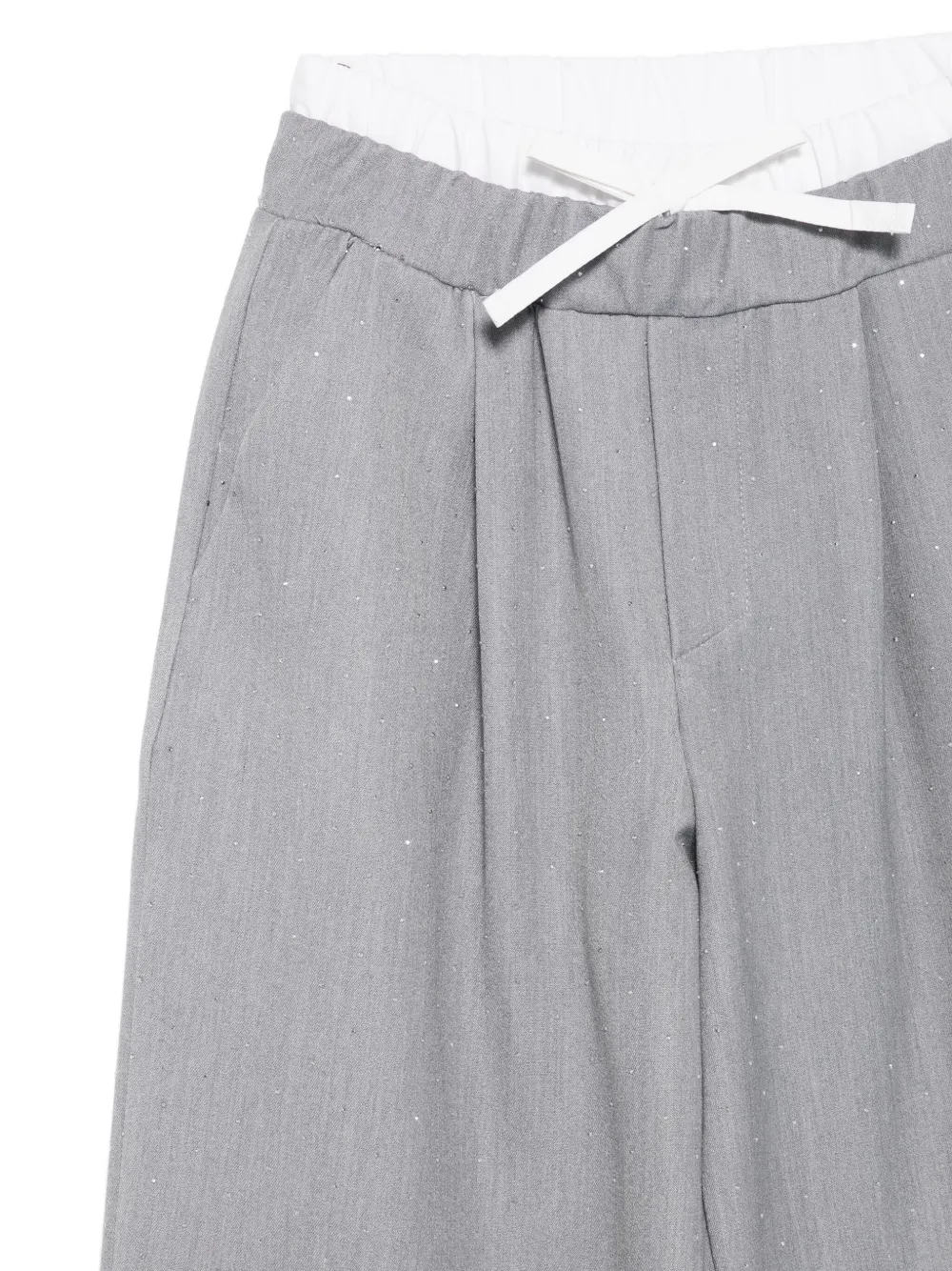 Miss Grant Pleated Sparkle Trousers In Gray