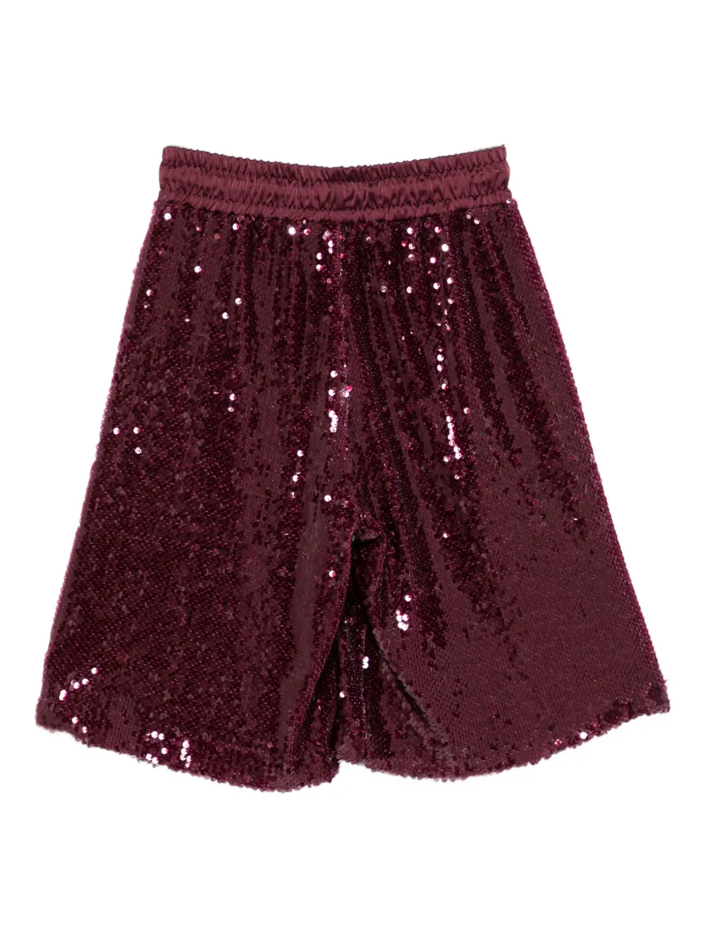 Miss Grant Sequined Drawstring Casual Shorts In Red